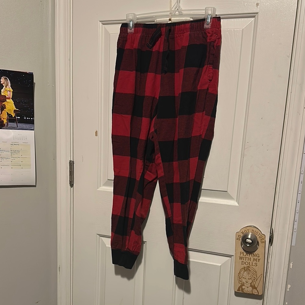 Plaid Kids Bottoms - Red and Black